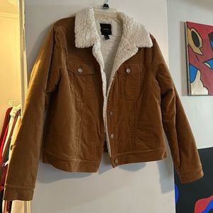 Tan Sherpa line coat